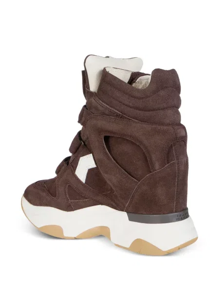 Szarvasbőr éksarkú sneaker Isabel Marant barna