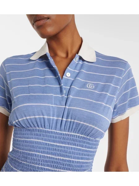 Rochie Gucci de mătase cu dungi albastru