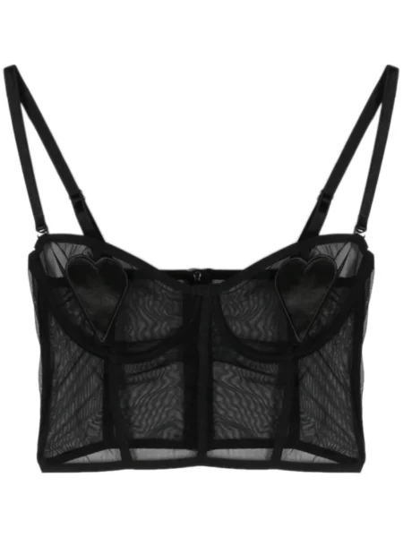 Top Fiorucci transparente plasă negru
