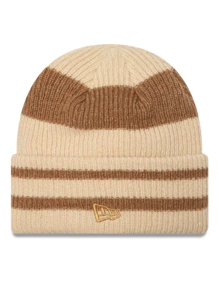 New Era Шапка Stripe Cuff Knit Beanie бежов
