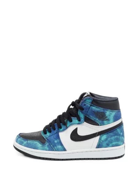Sneakerși Jordan Air Jordan 1 cu șireturi din dantelă tie dye albastru