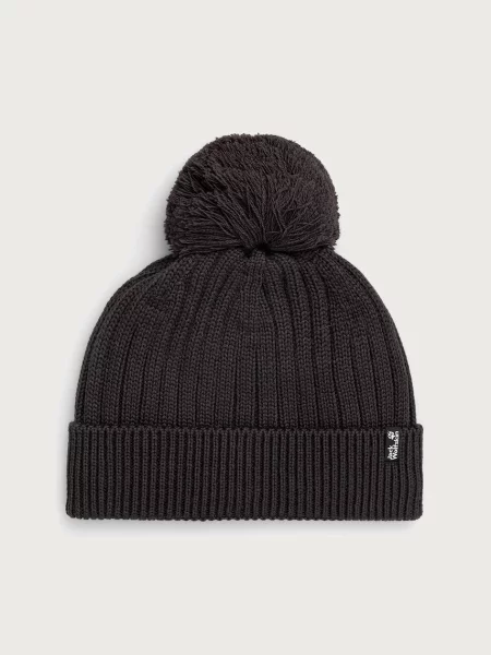 Jack Wolfskin czapka z pomponem z wełną szara