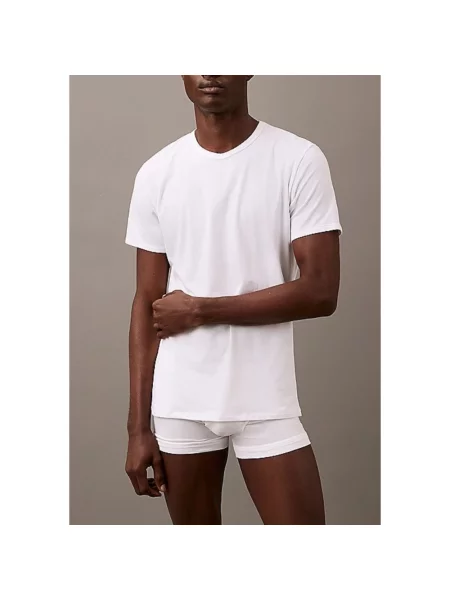 T-shirt z dekoltem okrągłym w zestawie 3 szt. Calvin Klein Underwear biała