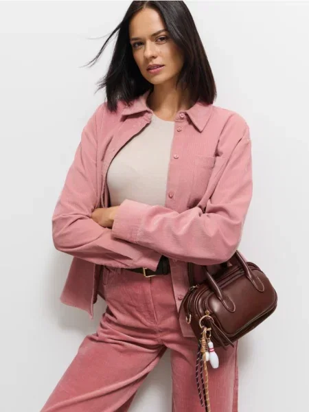 Mohito Velvetiniai marškiniai pastelinė rožinė