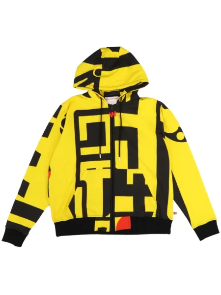 Hanorac cu glugă Walter Van Beirendonck cu imagine negru