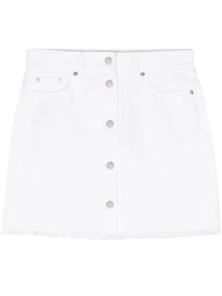 Kožne kratke traper hlače Michael Michael Kors s leopard uzorkom iznad koljena crna