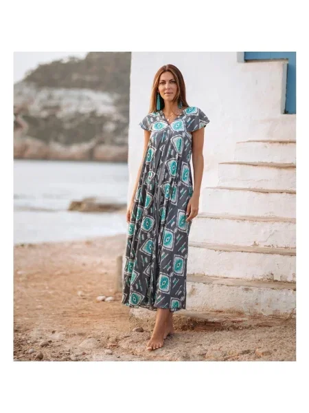 Oblekové maxi šaty Isla Bonita By Sigris po kolená modrá