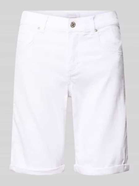 Bermudy o kroju regular fit z denimu z zakładką Angels białe