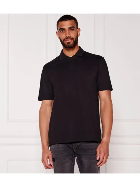 HUGO Polo Dimersve | Relaxed fit | mercerizat negru