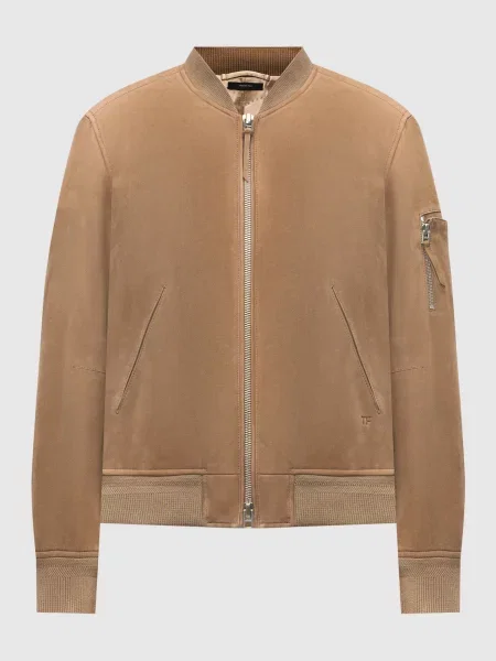 Замшевый бомбер Tom Ford бежевый