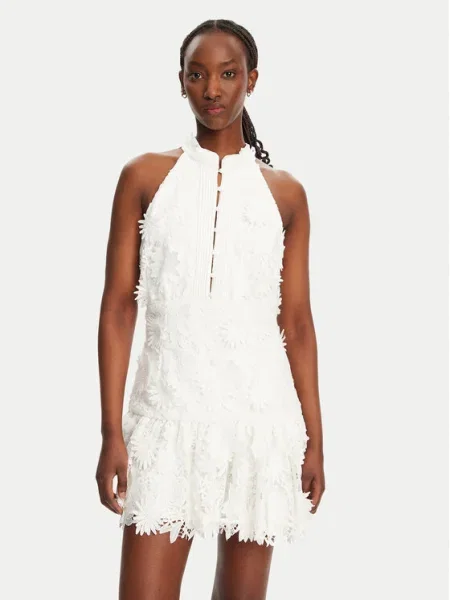 Bardot rochie mini mulată alb