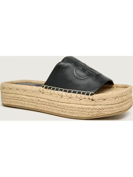 Calvin Klein De piele șlapi negru