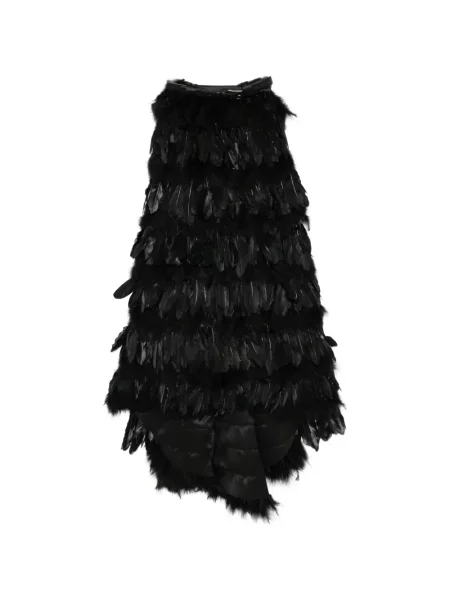 Fusta maxi Vestiaire D'un Oiseau Libre cu pene negru