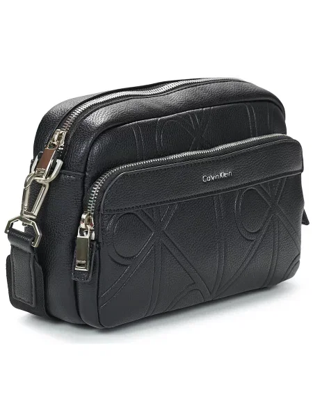 Calvin Klein Ľadvinka Emblem Aop Emboss Camera Bag čierna