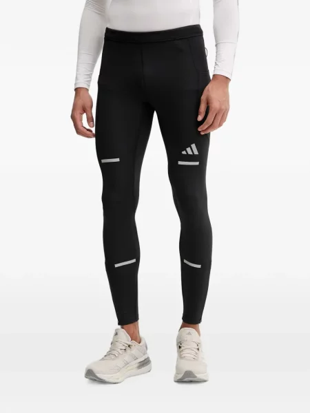 Ριγέ τρέξιμο μπουφάν Adidas με αυτόγραφο καφέ