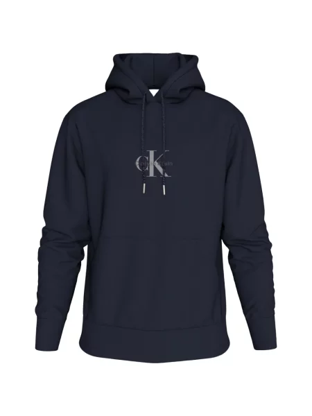 Hanorac cu glugă Calvin Klein cu imagine cu cordon albastru