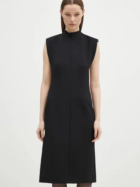 Sportmax sukienka z domieszką wełny mini dopasowana czarny