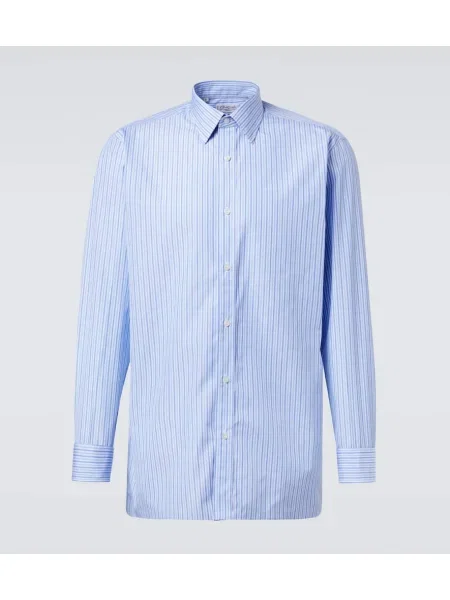 Pruhovaná poplínová košile Charvet modrá