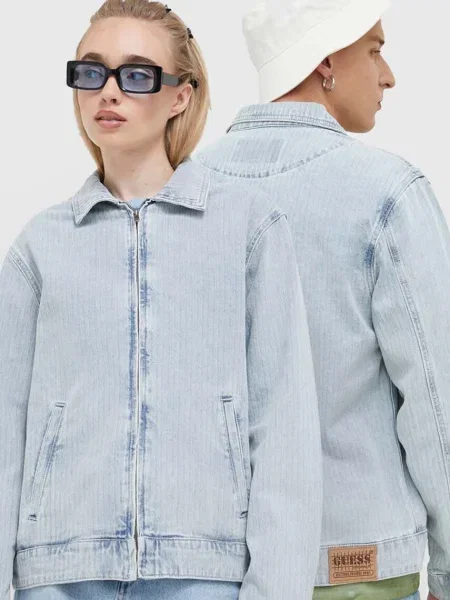 Džínová bunda Guess Originals přechodná modrá