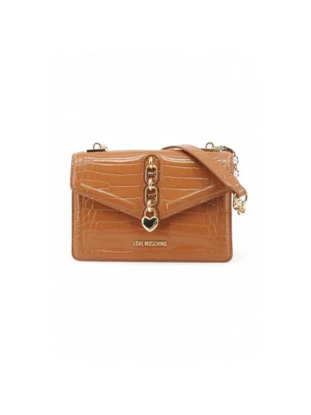 Torebka Love Moschino skórzana brązowa