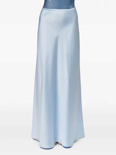 Fusta maxi Atu Body Couture din satin albastru