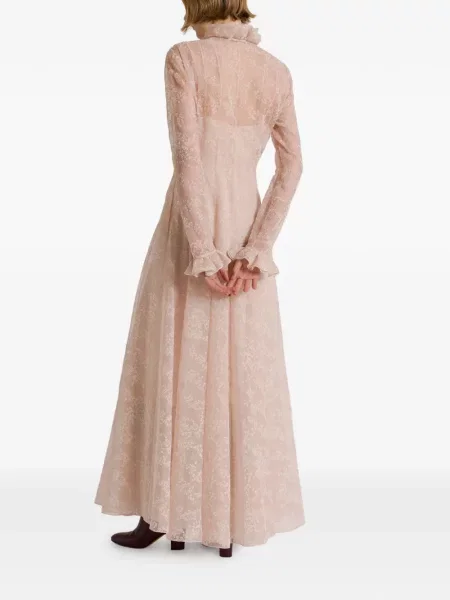 Rochie Alberta Ferretti cu model floral cu volane roz