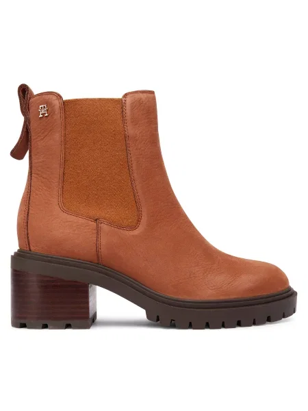 Botine Tommy Hilfiger Th Nubuck Chelsea Cleated Heel maro