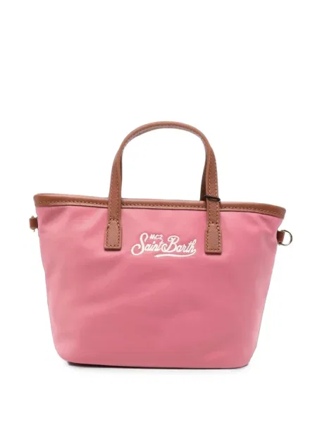 Geantă shopper Mc2 Saint Barth cu broderie roz