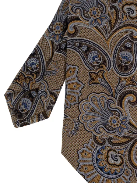 Cravată Etro cu model paisley maro