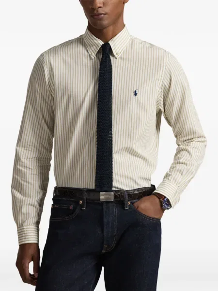 Frotir prugasta polo majica Polo Ralph Lauren s vezom plava