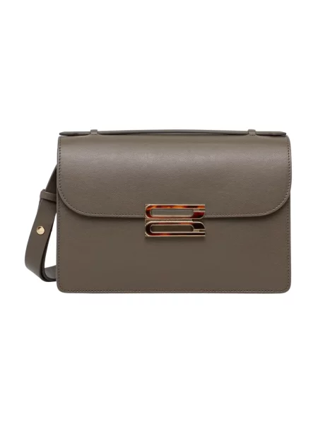 Victoria Beckham torebka crossbody skórzana Dorian brązowa