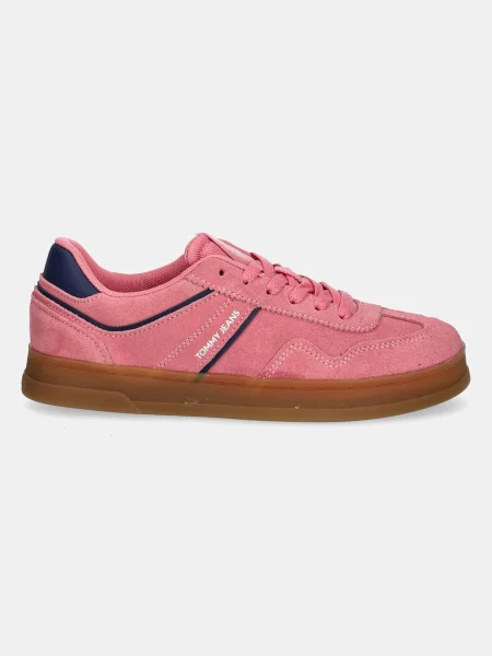 Tommy Jeans Superge iz semiša THE GREENWICH SUEDE roza