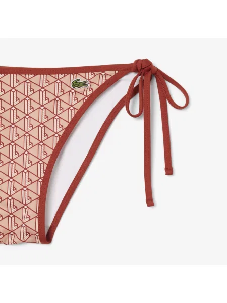 Lacoste Dół Od Bikini Z Monogramem czerwony