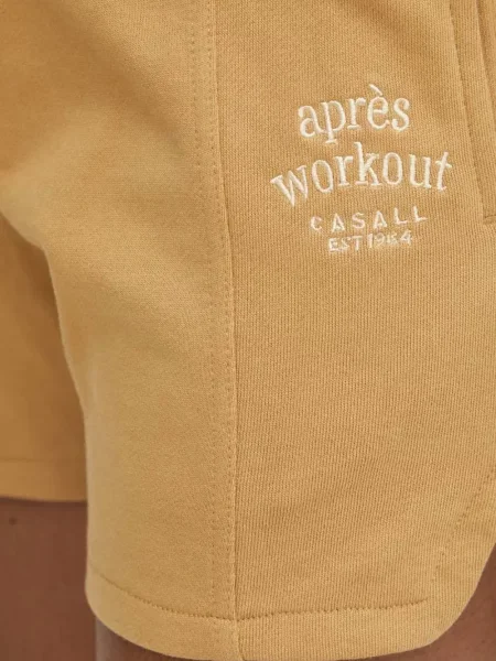 Pantaloni scurți Casall cu broderie galben
