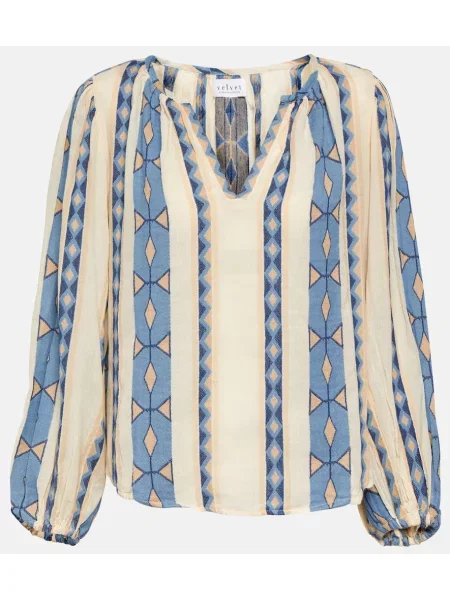 Bluză Velvet de catifea cu imagine alb