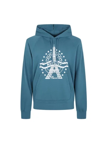 Bluza z kapturem Kenzo z kapturem niebieska