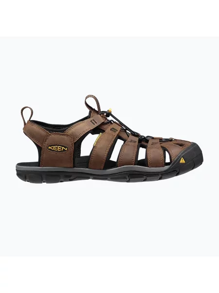 Sandály KEEN Clearwater Cnx Leather dark earth/black černé