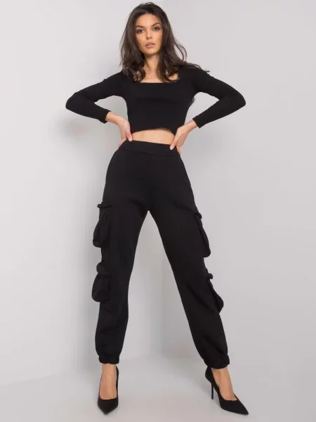 Pantaloni sport Rue Paris negru