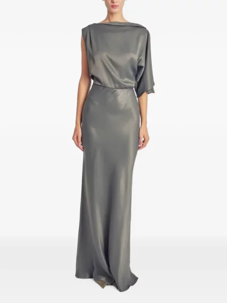 Rochie maxi Irina Schrotter asimetrică gri