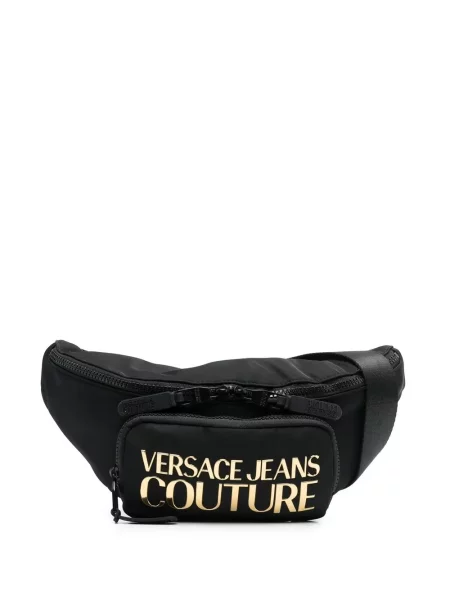 Pasek Versace Jeans Couture z nadrukiem czarny