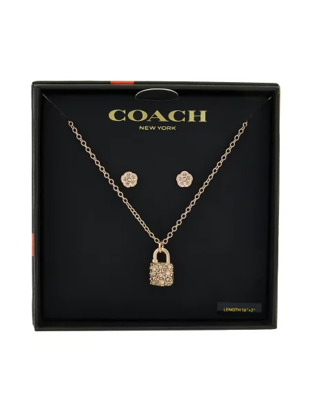 Coach Набір: ланцюжок і сережки золото рожеве