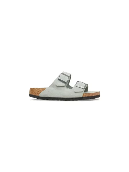 Klapki Birkenstock zamszowe zielone