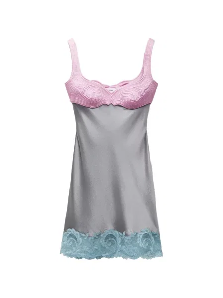 Rochie mini Versace din satin gri