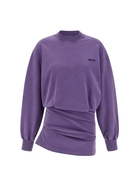 Dzianinowa sukienka mini The Attico garniturowa fioletowa