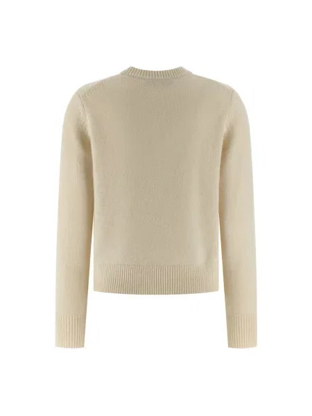 Maison Kitsuné sweter wełniany Fox Head Intarsia Merino beżowy