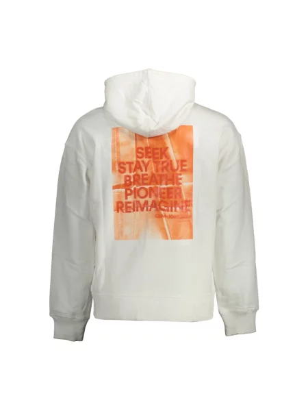 Długa bluza Calvin Klein z długim rękawem biała