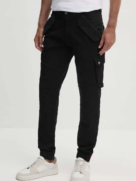 Alpha Industries pantaloni Combat Pant LW bărbați cu fit cargo negru