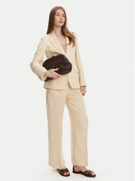 Weekend Max Mara Kalhoty z materiálu Malizia Écru