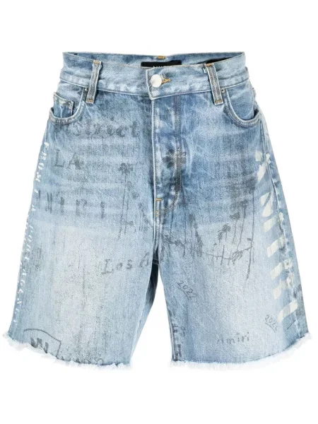 Pantaloni scurți din denim Amiri cu imagine albastru