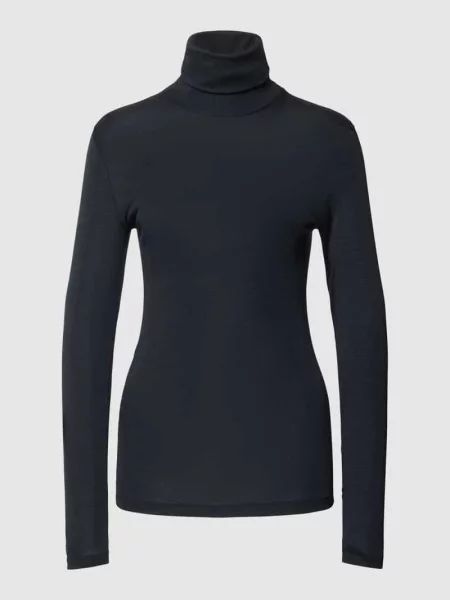 Bluzka z długim rękawem i golfem Hanro czarna